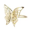 6pcs Gold Butterfly Napkin Ring Napkin Buckle Hotel Table Decoration