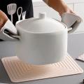 Large Silicone Pot Holder Heat Insulation Kitchen Table Mat( White )