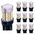 10pcs Led Bulb Dual Color Light T20 7443 W21/5w Turn Signal Lamp