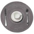 Round Braided Placemats Set Of 6 for Kitchen Table 15 Inch(dark Gray)