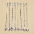 8 Pieces Stainless Steel Spiral Pattern Cocktail Stirrers Spoons