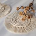 Round Cotton Coasters Placemat Non-slip Handmade Cup Mat for Table