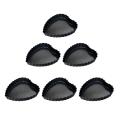 For Baking, 6pcs 4.13inch Heart-shaped Carbon Steel Quiche Pan