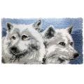 Latch Hook Kits Rug Carpet Making Cushion Crochet, Two Wolf