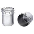 2pcs Camping Cups and Mugs Pot Stainless Steel Outdoor-cookware-set
