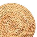 Round Braided Rattan Tablemats Rattan Coasters Natural Heat Resistant