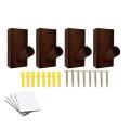 4 Pcs Wood Hangers for Hanging Clothes Adhesive Wall Hat Dark Brown