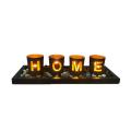 Hollow Candlestick Wooden Home Letter Creative Set
