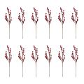 12 Pack Christmas Decorations Artificial Red Berries Stems Branches