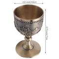 4x Wine Cup Small Goblet Household Copper Wine Glass Carving Pattern