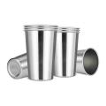 Premium Stainless Steel Cups 16 Oz Pint Cup Tumbler (8 Pack)