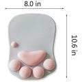 3d Mouse Pad with Soft Wrist Rest Support Cushion- Nonslip (gray)