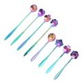 16pcs Flower Spoon Set,2 Different Size Colorful Stainless Steel