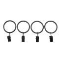 36 Pack Rings Curtain Clips Strong Decorative with Rustproof Black