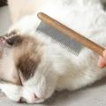 Cat Comb Stainless Steel Needle Comb Pet Grooming Massage Comb, C