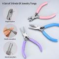 3 Pcs Jewellery Making Pliers Needle Nose Pliers Wire Cutter