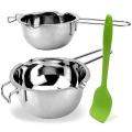 Double Boiler Melting Pot with Silicone Spatula(400ml and 600 Ml)