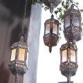 Hanging Candle Holder Chandelier Lantern Contain 40cm Chain (brown)