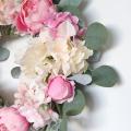 Peony Flower Decorative Artificial Flower Wreath, Faux Floral Wreath