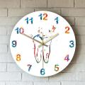 Colorful Tooth Acrylic Wall Clock for Dental Clinic Modern Home Decor