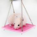 Hamster Toys Swing Hanging Gadget Wooden Cage Amuse Mouse Pink