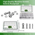 544 Piece Threaded Machine Screws, Bolts and Nuts Set M3 M4 M5 M6