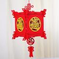 4 Pcs Square 3d Chinese Red Non-woven Lantern for Chinese New Year