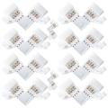 L Shape 4-pin Led Connectors 10pack 10mm Wide Solderless Connector