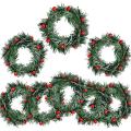 8 Pcs Holly Berry Candle Ring for Christmas Garland Ornaments Decor