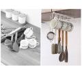 New Iron Kitchen Double-row Hook Rack Punch-free Hanging Storage Rack