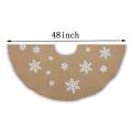 Round Snowflake Santa Claus Christmas Holiday Tree Skirt, 48 Inches