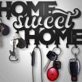 Sweet Home Black Metal Key Hook Rack for Home Wall Decor, Front Door