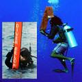 2x 115cm Diving Buoy Signal Tube for Underwater Diving Snorkeling Red
