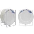 Plate Holders Organizer for Kitchen Metal Dish 2 Pack (white,large)