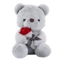 Bear Plush Toy with Rose,for Kids Boys Girls Birthday Christmas(23cm)