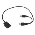 Slim Sata Cable Usb 2.0 to 7+6 External Power for Laptop Sata Adapter