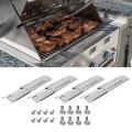 4pcs Stainless Steel Barbecue Heat Plate for Gas Grill Cover-silver