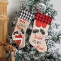 2 Pcs Xmas Stockings Decor,santa Stops Here for Xmas Party Home Decor