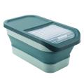 Foldable Rice Bucket Kitchen Insect-proof Grains Storage Box Green