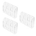 3x Clear Acrylic Remote Control Holder Wall Mount(three Compartments)