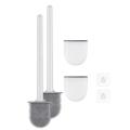 2 Pack,wall-mounted, Deep Cleaner Silicone Toilet Brush White