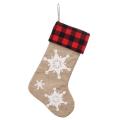 22 Inch Three-dimensional Embroidered Snowflake Christmas Socks (b)
