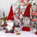 Christmas Decorations Red Broom Santa Doll for Party Desktop Decor B