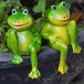 2pcs/set Cute Resin Sitting Frogs Garden Store Decorative S2