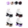 8pack 82a Roller Skate Wheels with Bearings Pu Wheels Black White