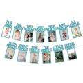 1st Birthday Photo Banner for From Newborn to 12 Months (blue)