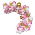 122pcs Pink Gold White Gold Balloons Garland Kit for Decorations