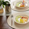 Round Braided Placemats Set Of 6 Table Mats 15 Inch(beige)