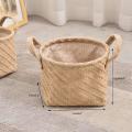 Jute Storage Baskets Natural Woven Linen Storage Box with Handle