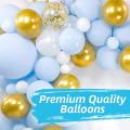124 Pcs White Gold Balloon Arch Kit for Boy Baby Shower Decorations